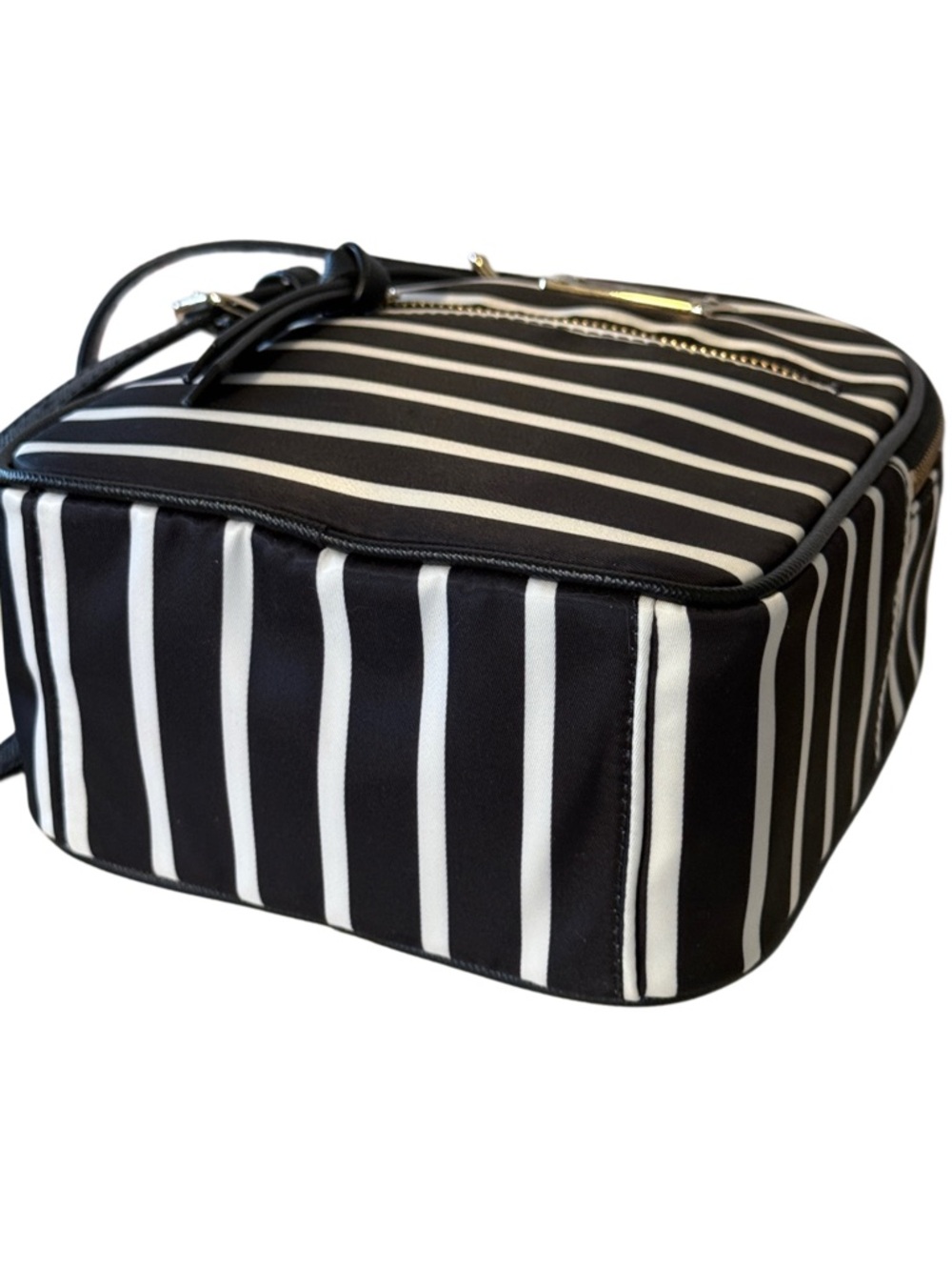 Kate Spade Wilson Road French Stripe Mini Bradley Backpack Black White Nylon Bag - Picture 8 of 17